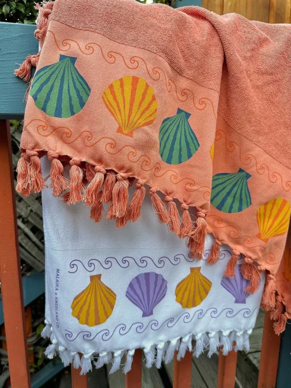 Store Seashell Towel - Golden Aqua Terracotta Home Textiles